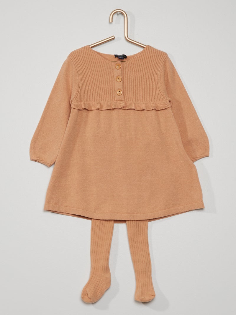 Vestido + collants BEGE - Kiabi