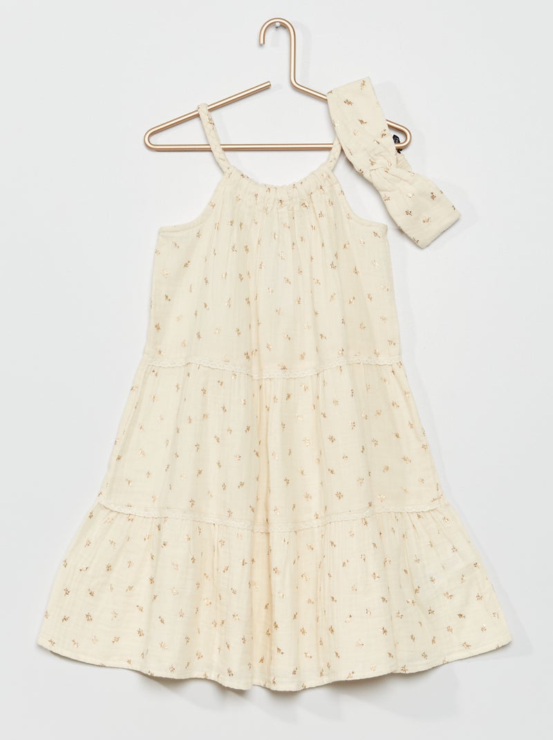 Vestido colorido BRANCO - Kiabi