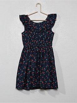 Vestido colorido em popelina - Kiabi