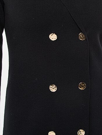 Vestido com abotoadura dupla lisa