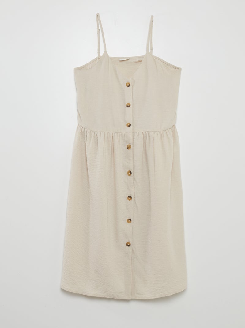 Vestido com alças com botões BEGE - Kiabi