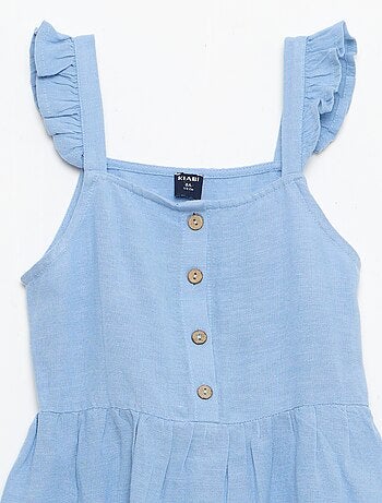 Vestido com alças com folhos