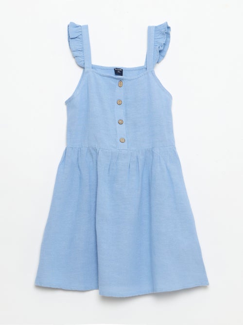 Vestido com alças com folhos - Kiabi