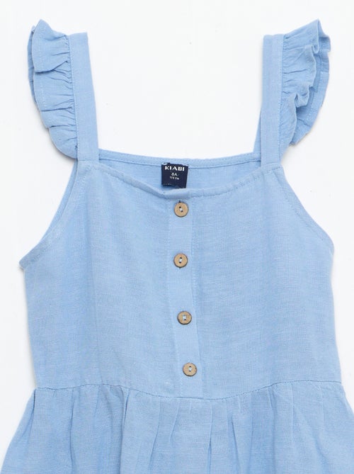 Vestido com alças com folhos - Kiabi