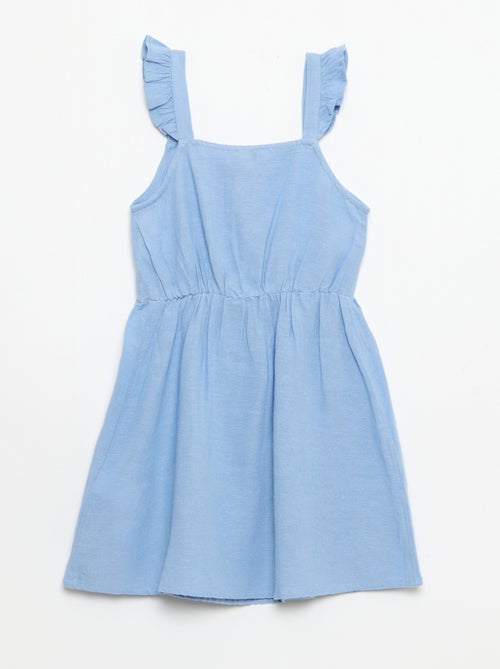 Vestido com alças com folhos - Kiabi