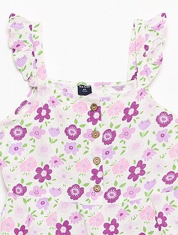Vestido com alças com folhos