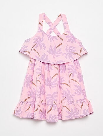 Vestido com alças cruzadas + folhos em forma de saco
