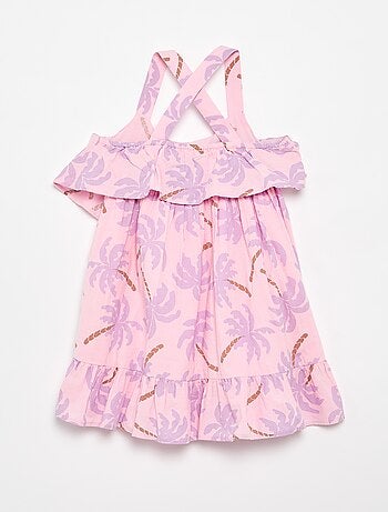 Vestido com alças cruzadas + folhos em forma de saco