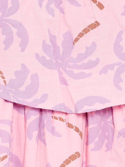 Vestido com alças cruzadas + folhos em forma de saco - Kiabi