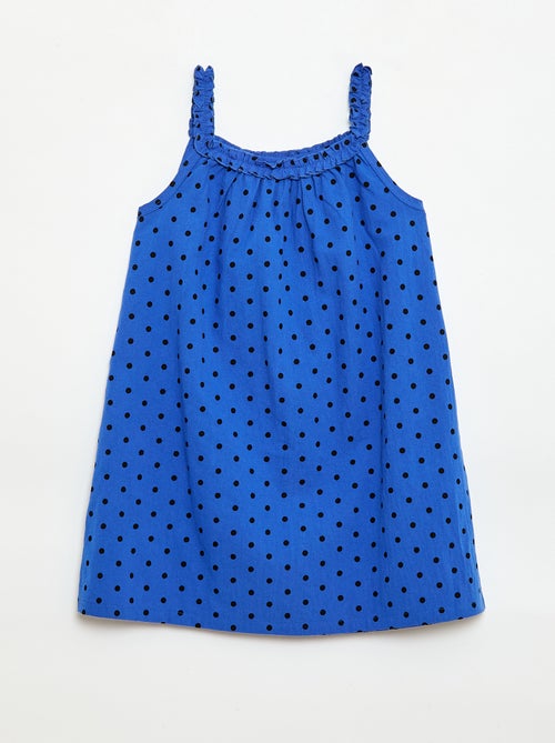 Vestido com alças e gola com folhos - Kiabi