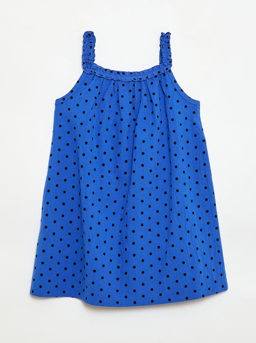 Vestido com alças e gola com folhos - Kiabi