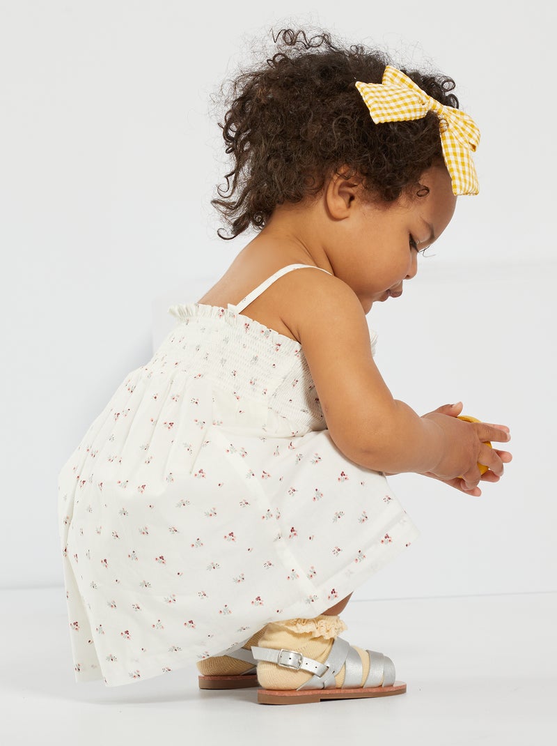 Vestido com alças finas + bloomer BRANCO - Kiabi