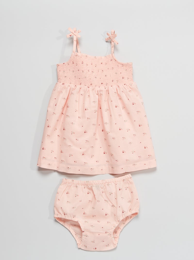 Vestido com alças finas + bloomer ROSA - Kiabi