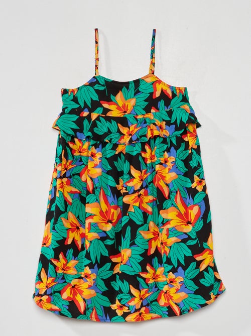Vestido com alças finas e estampado de fantasia - Kiabi