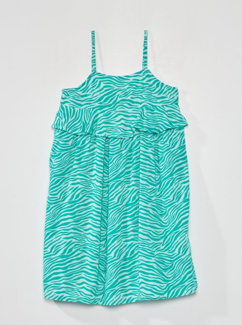 Vestido com alças finas e estampado de fantasia 'zebra' - Kiabi