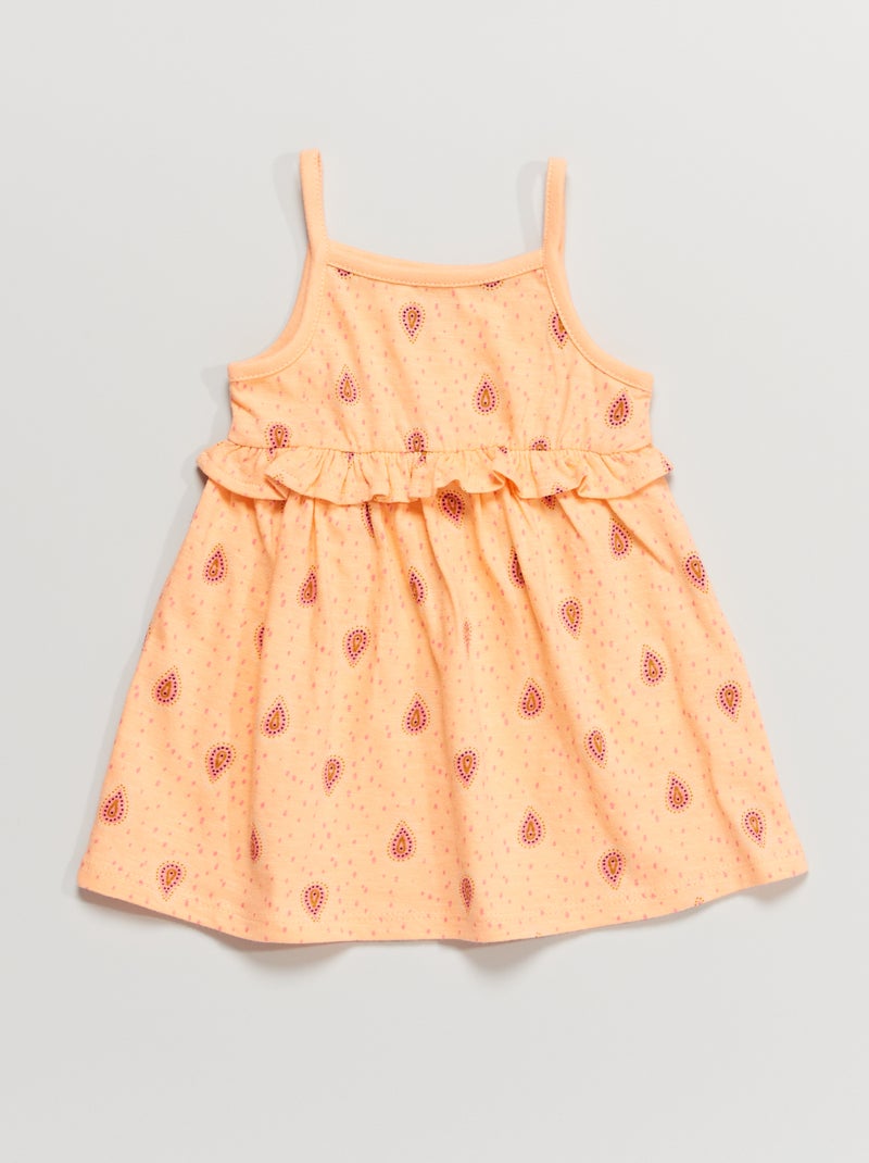 Vestido com alças finas e estampado étnico ROSA - Kiabi