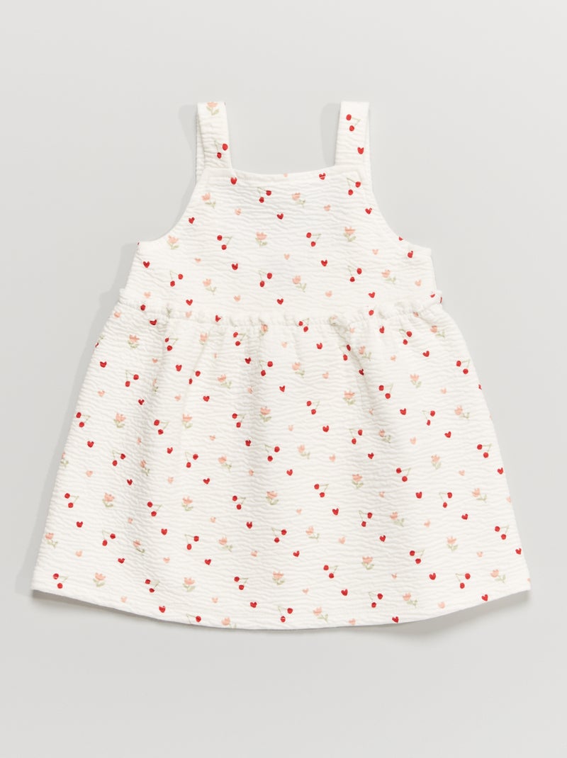 Vestido com alças finas em malha BRANCO - Kiabi