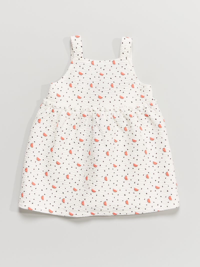 Vestido com alças finas em malha BRANCO - Kiabi