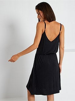 Vestido com alças finas em malha fluida - Kiabi