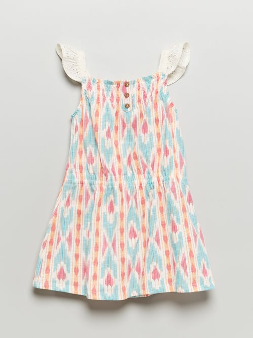 Vestido com alças finas estampado fantasia - Kiabi
