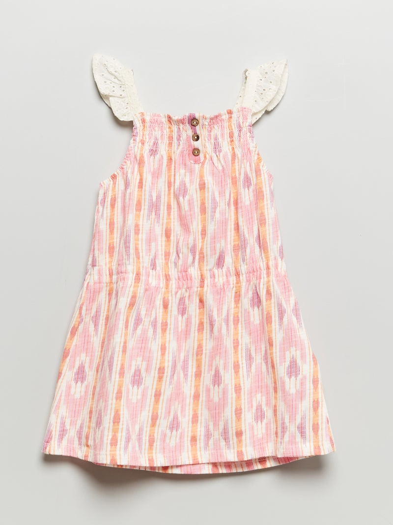 Vestido com alças finas estampado fantasia ROSA - Kiabi