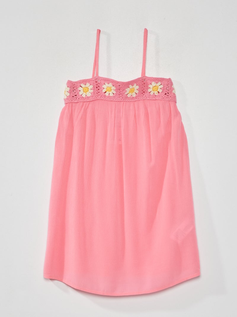 Vestido com alças finas Rosa - Kiabi