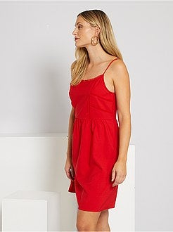 Vestido com alças finas - Kiabi