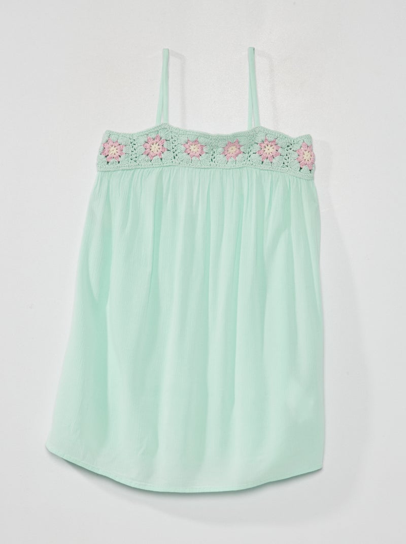 Vestido com alças finas Verde - Kiabi