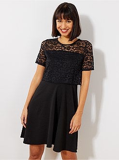 Vestido com aplicação de renda - Kiabi