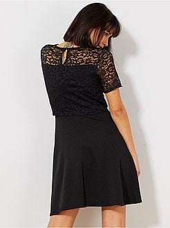 Vestido com aplicação de renda - Kiabi