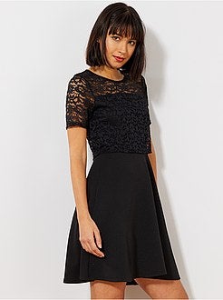 Vestido com aplicação de renda - Kiabi