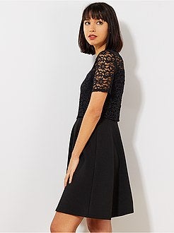 Vestido com aplicação de renda - Kiabi