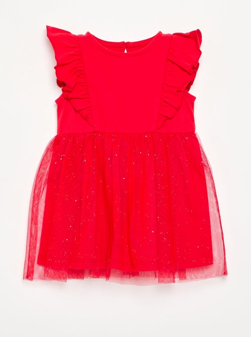 Vestido com base em tule cintilante - Kiabi