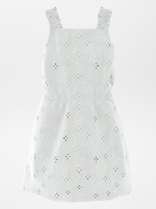 Vestido com bordado inglês - Kiabi
