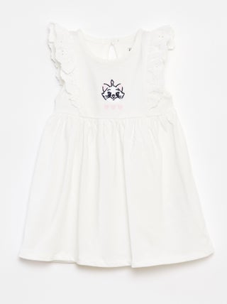 Vestido com bordado inglês 'Disney'