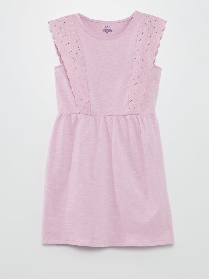Vestido com bordado inglês VIOLETA - Kiabi