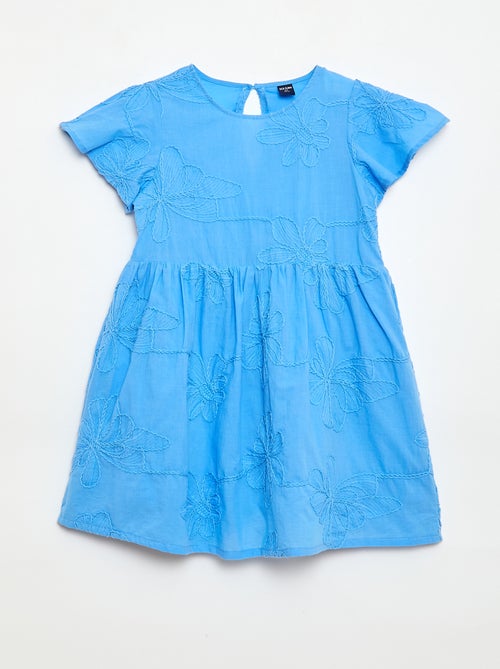 Vestido com bordados de flores fantasia - Kiabi