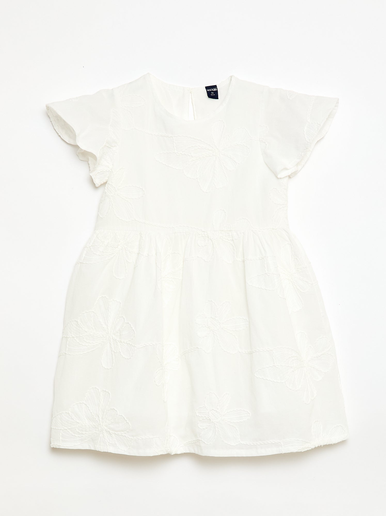 Vestido com bordados de flores fantasia