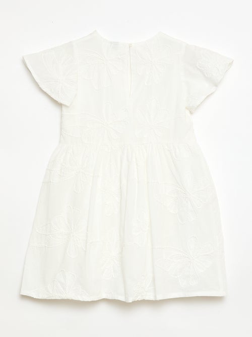Vestido com bordados de flores fantasia - Kiabi