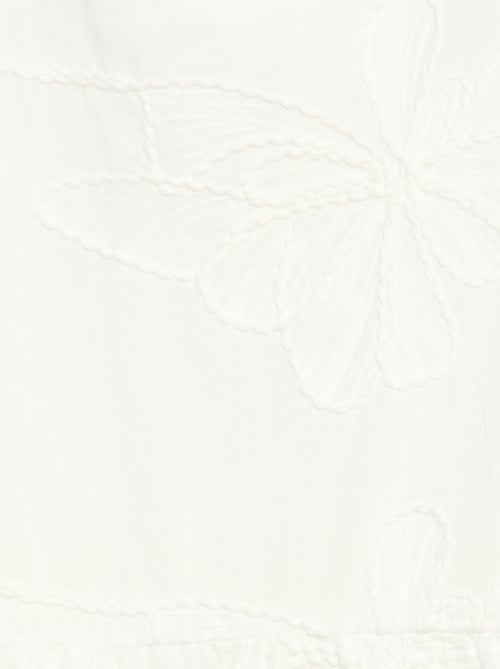 Vestido com bordados de flores fantasia - Kiabi