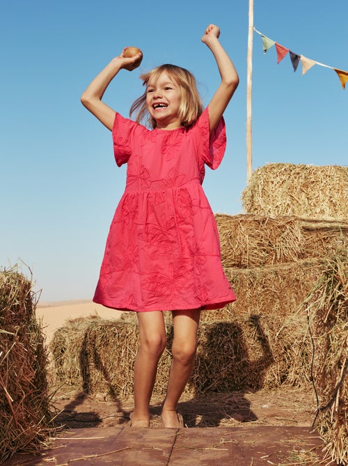 Vestido com bordados de flores fantasia - Kiabi