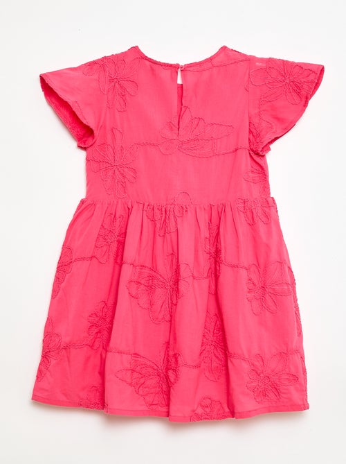 Vestido com bordados de flores fantasia - Kiabi
