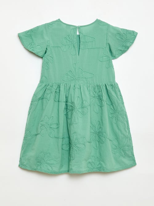 Vestido com bordados de flores fantasia - Kiabi