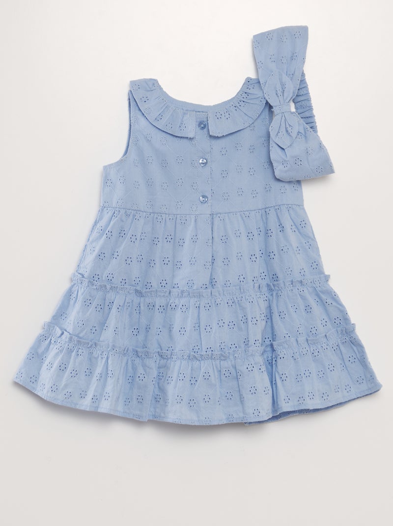 Vestido com bordados e bandolete a condizer AZUL - Kiabi