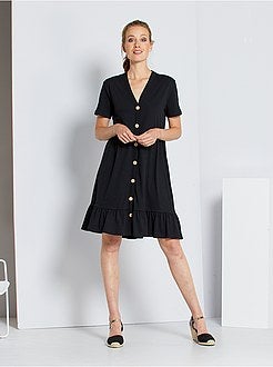 Vestido com botões em algodão 'JDY' - Kiabi