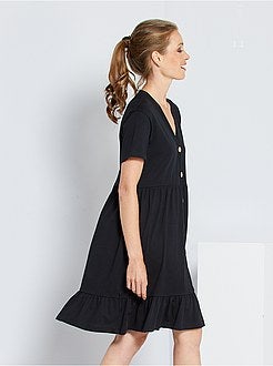 Vestido com botões em algodão 'JDY' - Kiabi