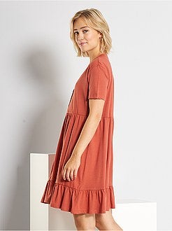 Vestido com botões em algodão 'JDY' - Kiabi