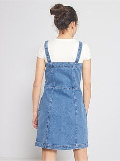 Vestido com botões em ganga - Kiabi