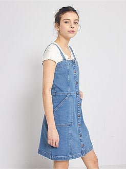 Vestido com botões em ganga - Kiabi