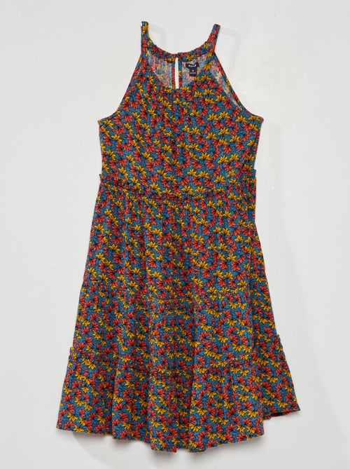 Vestido com camadas estampado wax - Kiabi